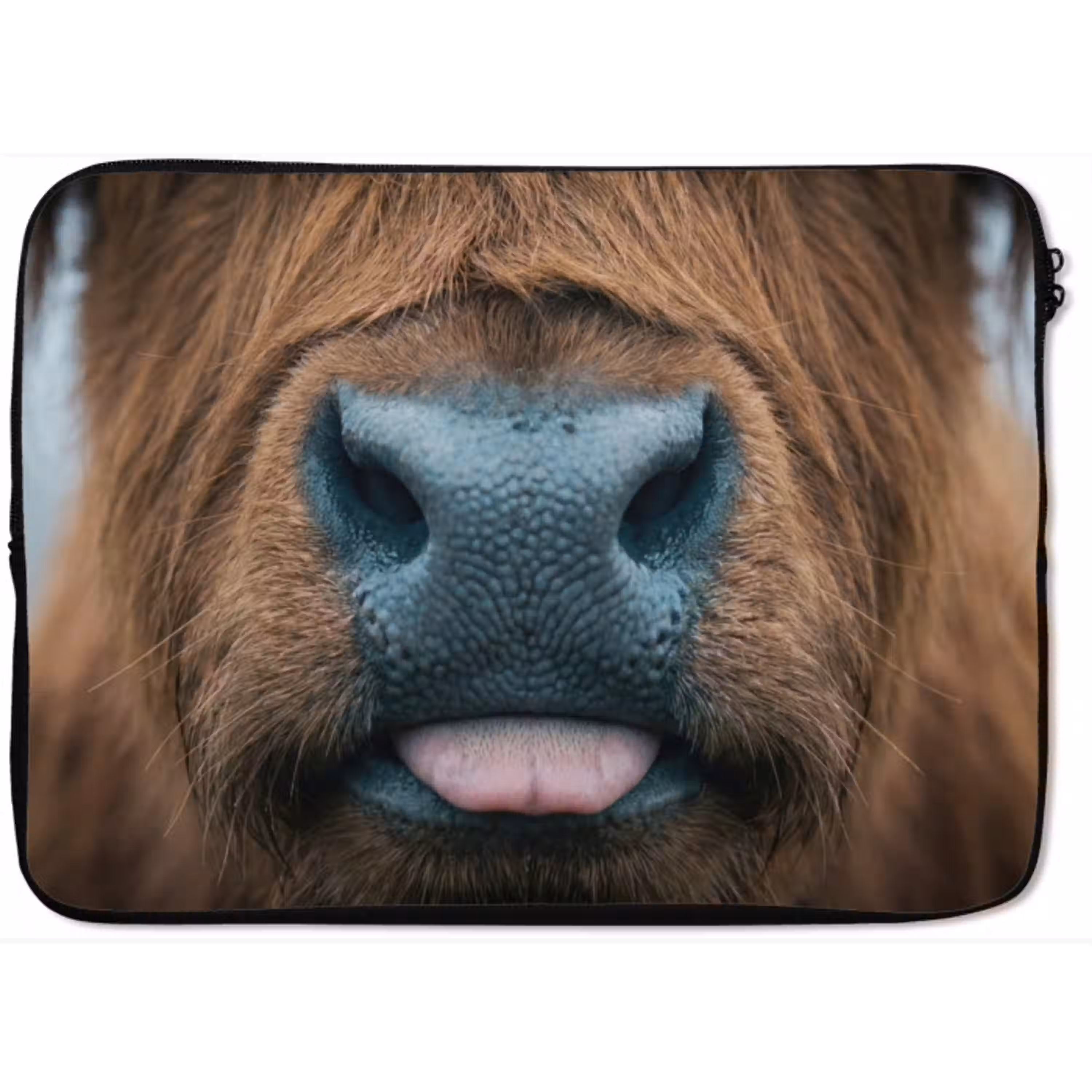 Schotse hooglander - Neus - Bruin laptophoes neopreen klein -zkaufland3dotto