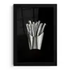 Frietjes - Futuristisch - Zilver fotolijst zwart zonder passe partout klein -3d
