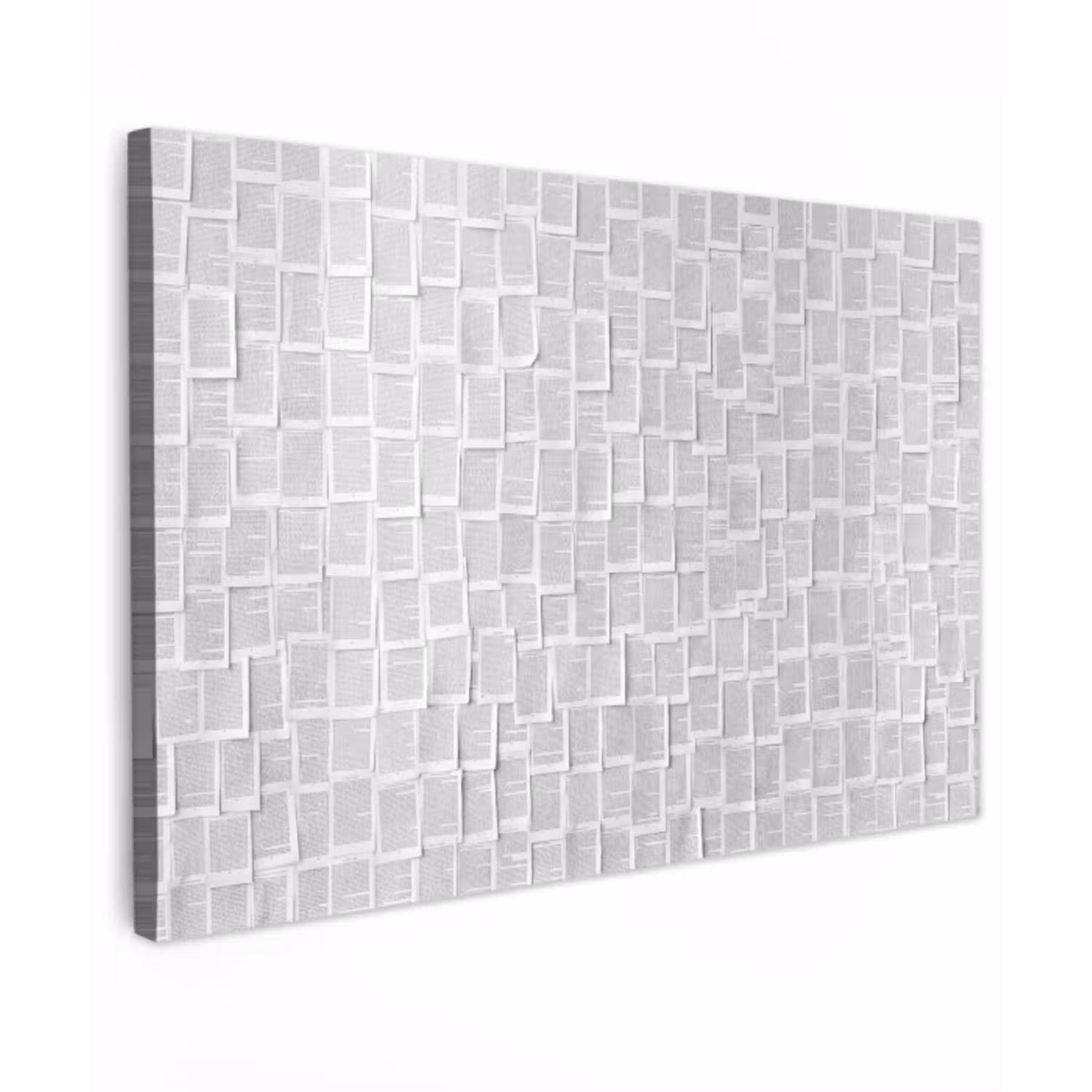 Papier - Overlappend - Textuur - Modern - Wit Tuinposter op houten frame 2 cm dik klein -3d