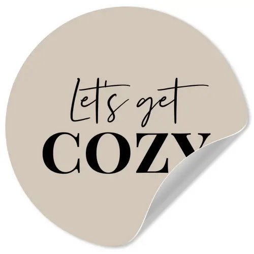 Beige - Winter - Quote - Cozy Wandcirkel behangsticker klein -3d