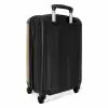 Minimal - Goudbruin met zwarte streep NBS - Handbagage koffer - Unisex middel -achterkant