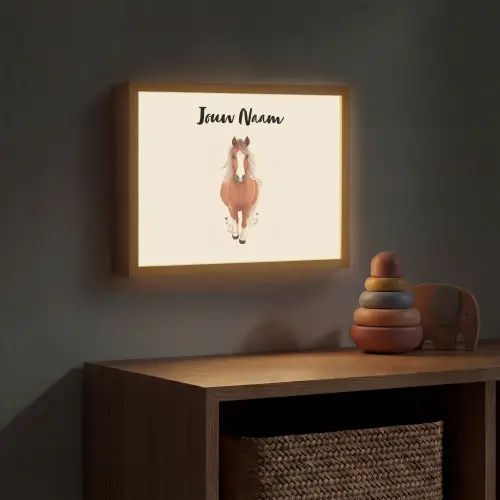 Paard - Galop - Bruin Light Box met batterij (Wandlamp kind) middel -sfeer5_kind