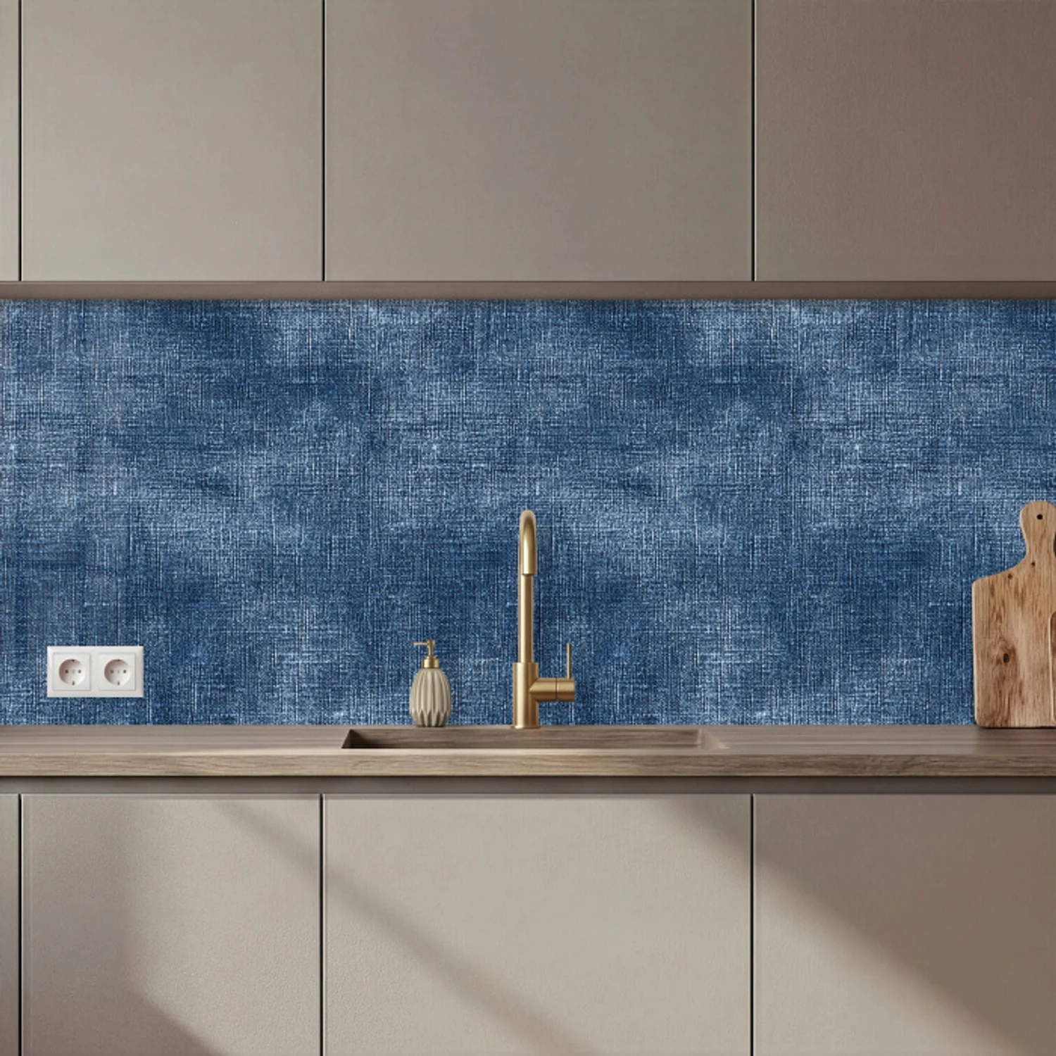 Linnen - Textuur - Patroon - Denim - Rustiek keuken achterwand 2 middel 871 zz_3dshopping