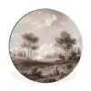 Klassiek - Landschap - Neutraal Wandcirkel aluminium klein -3d