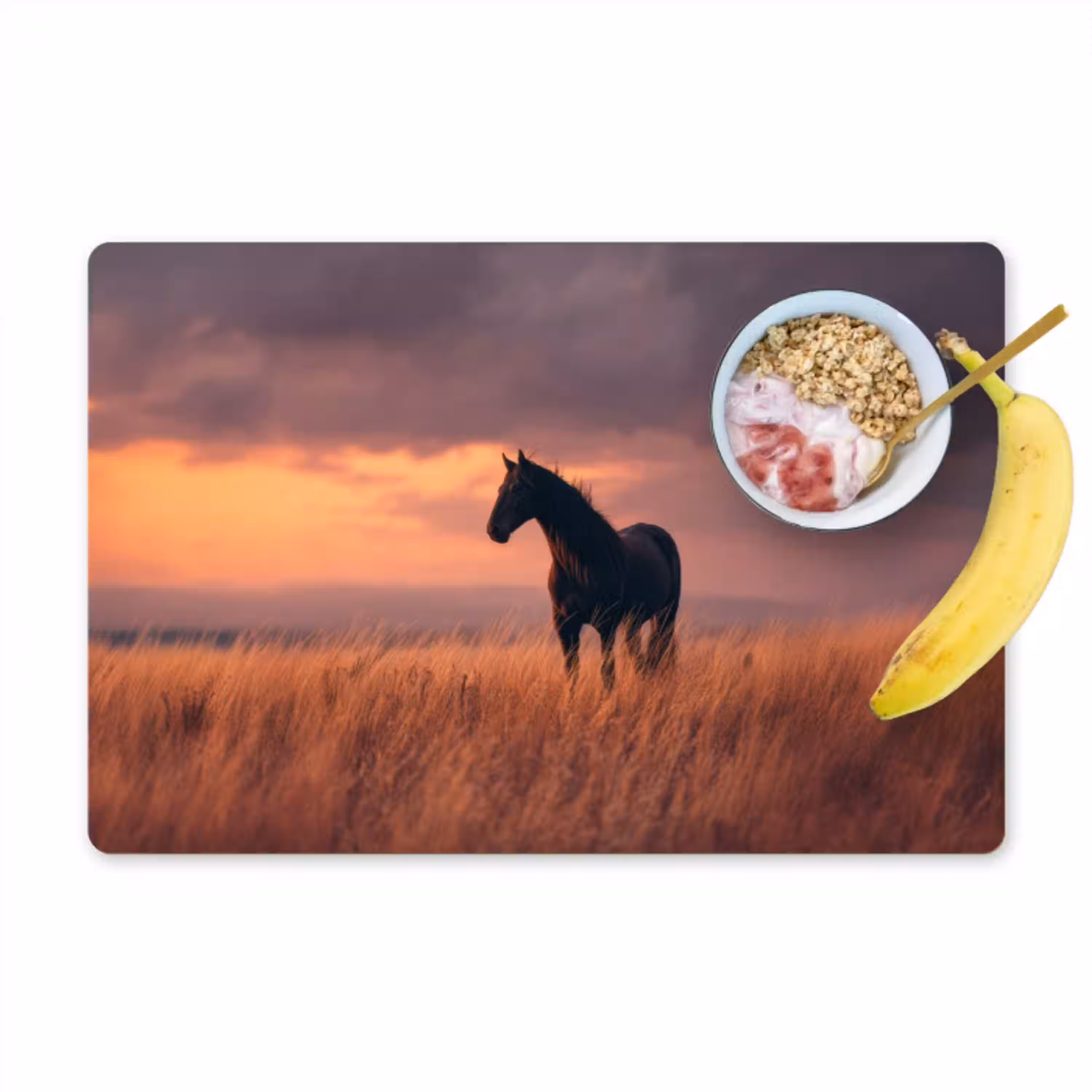 Paard - Wolken - Open veld Placemat vinyl groot -zzzproduct_Kitchenyeah-website