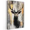 Abstract - Hert - Gewei - Goud Tuinposter op houten frame 2 cm dik klein -3d