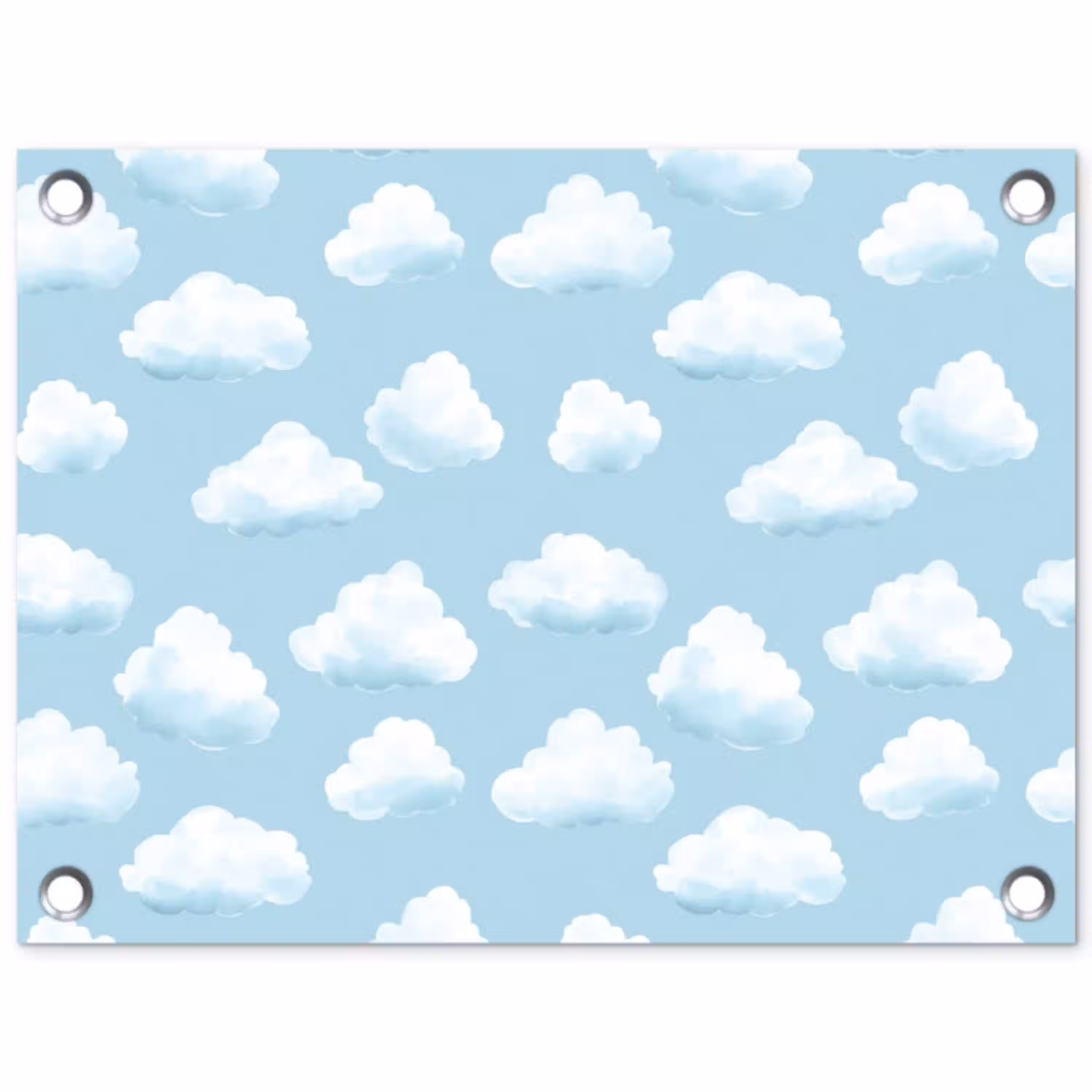 Wolken - Illustratie - Blauw tuinposter los doek klein 239 -3d