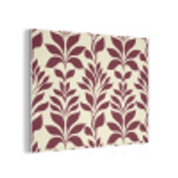 Abstract - Bladeren - Burgundy PET vilt klein 837 -3d