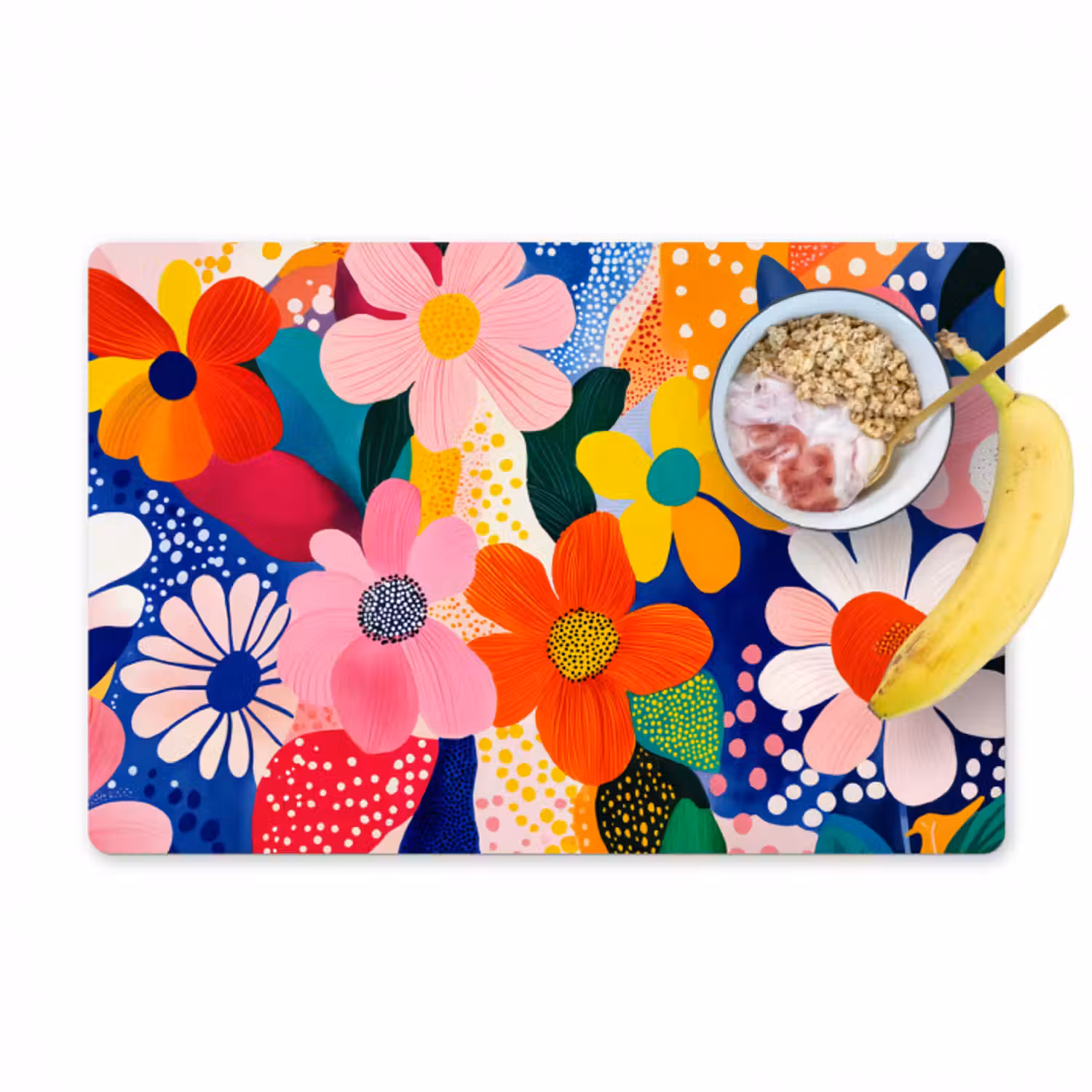 Tischset - 6 Stück - Blumen - Bunt - Tupfen