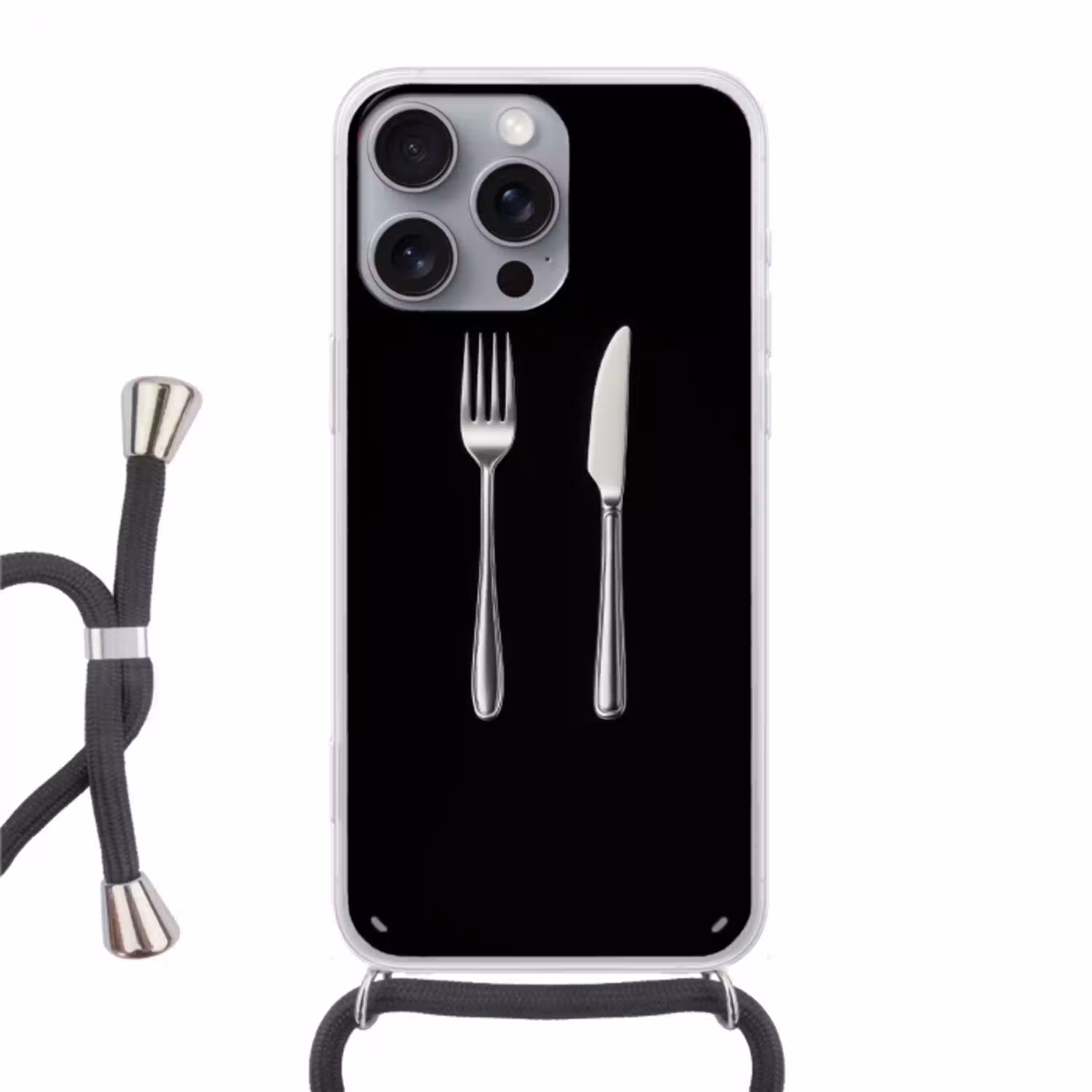 Bestek - Klassiek - Elegant Hoesje iPhone 16 Pro Max met koord klein -3d