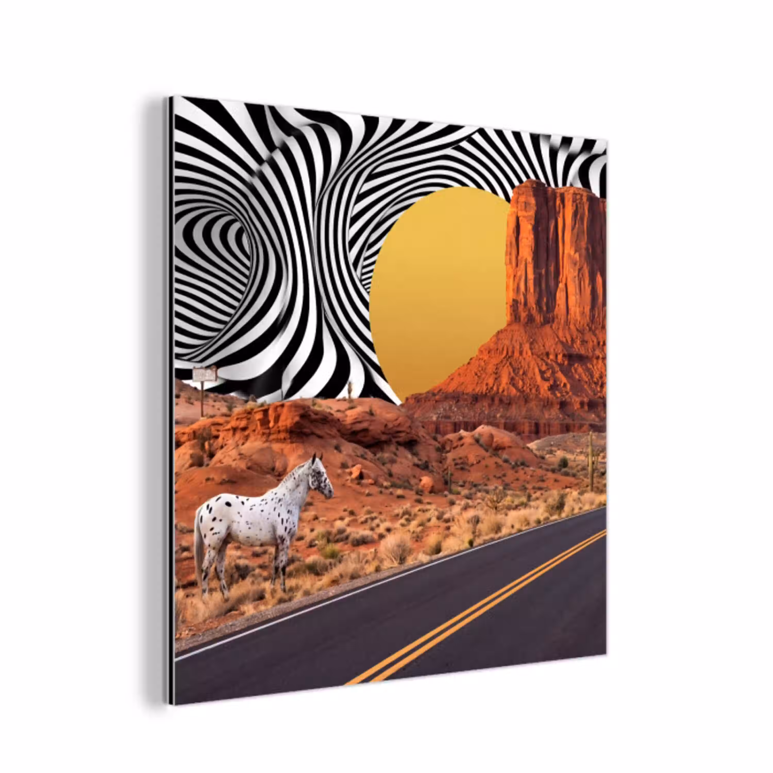 Paard - Woestijn - Natuur aluminium wit klein -3d