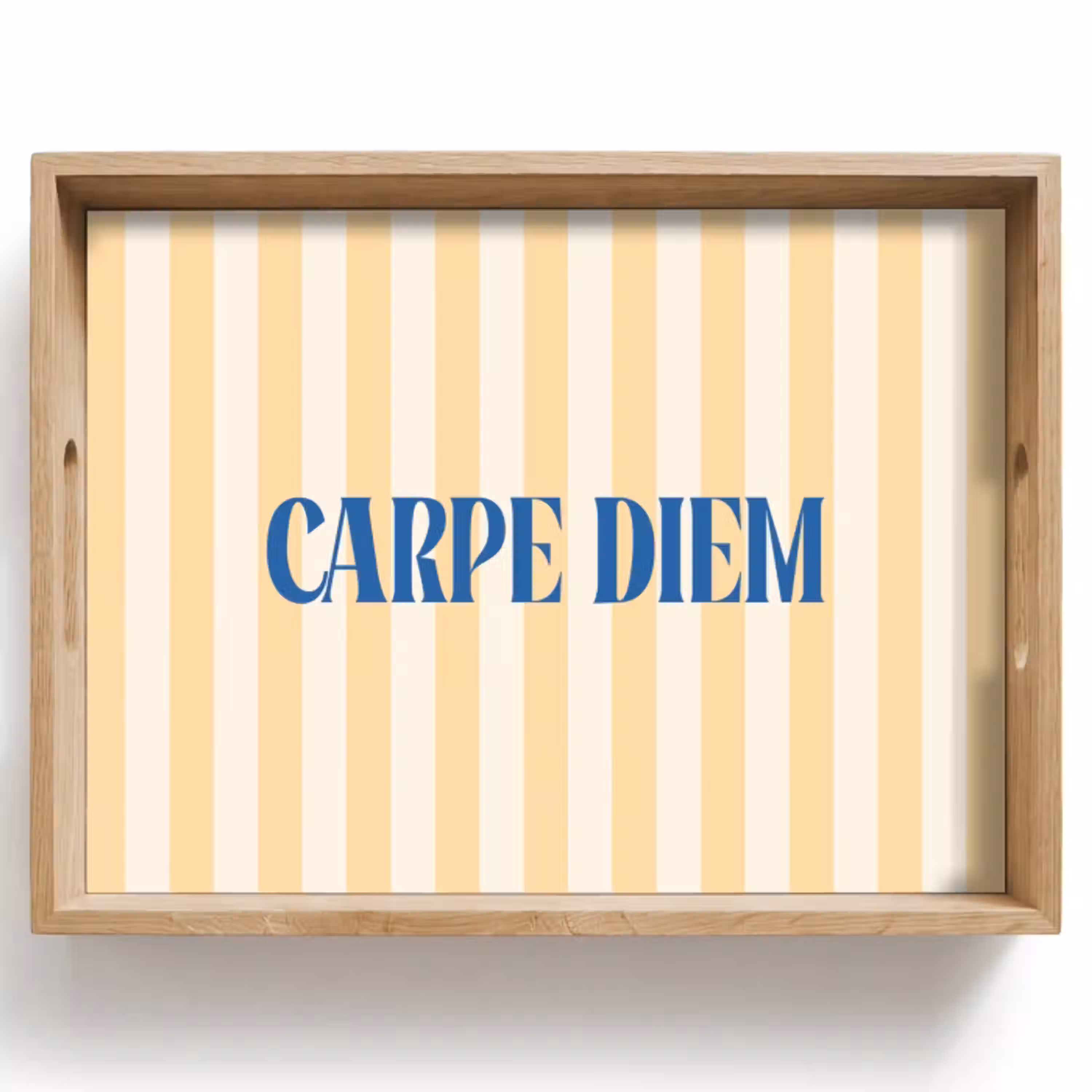 Blauw - Geel - Strepen - Carpe Diem Dienblad Rechthoek middel -z3d_shopping