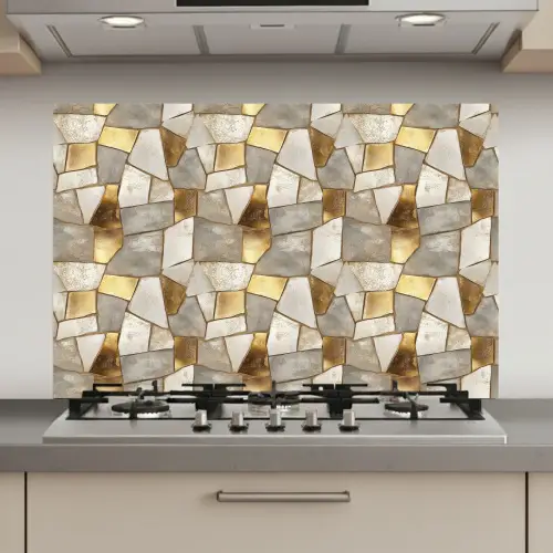 Mozaïek - Marmer - Goud keuken achterwand spatscherm klein 900 -3d_website