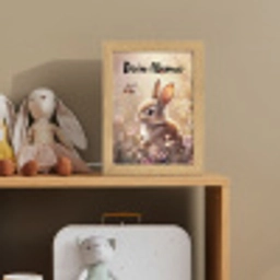 Konijntje - Bruin - Bloemen - Vlinders Light Box met kabel (Kinderlampje) klein -sfeer2_kind