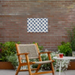 Symmetrisch - Palm - Blauw Tuinposter op houten frame 2 cm dik klein 845 -sfeer3