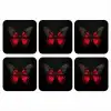 Vlinder - Rood - Contrast onderzetter kurk middel -3d