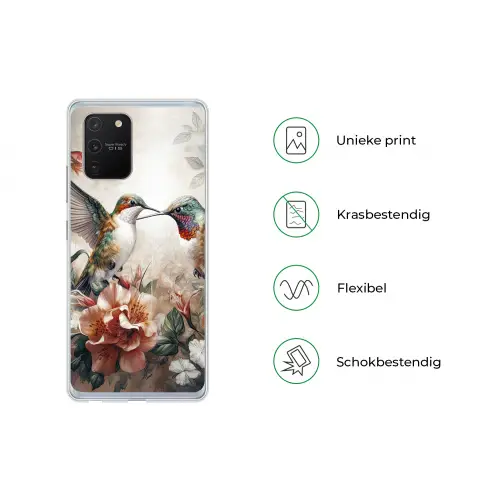 Kolibrie - Vogels - Bloemen - Natuur Telefoonhoesje Samsung Galaxy S10 Lite klein -specsS10Lite