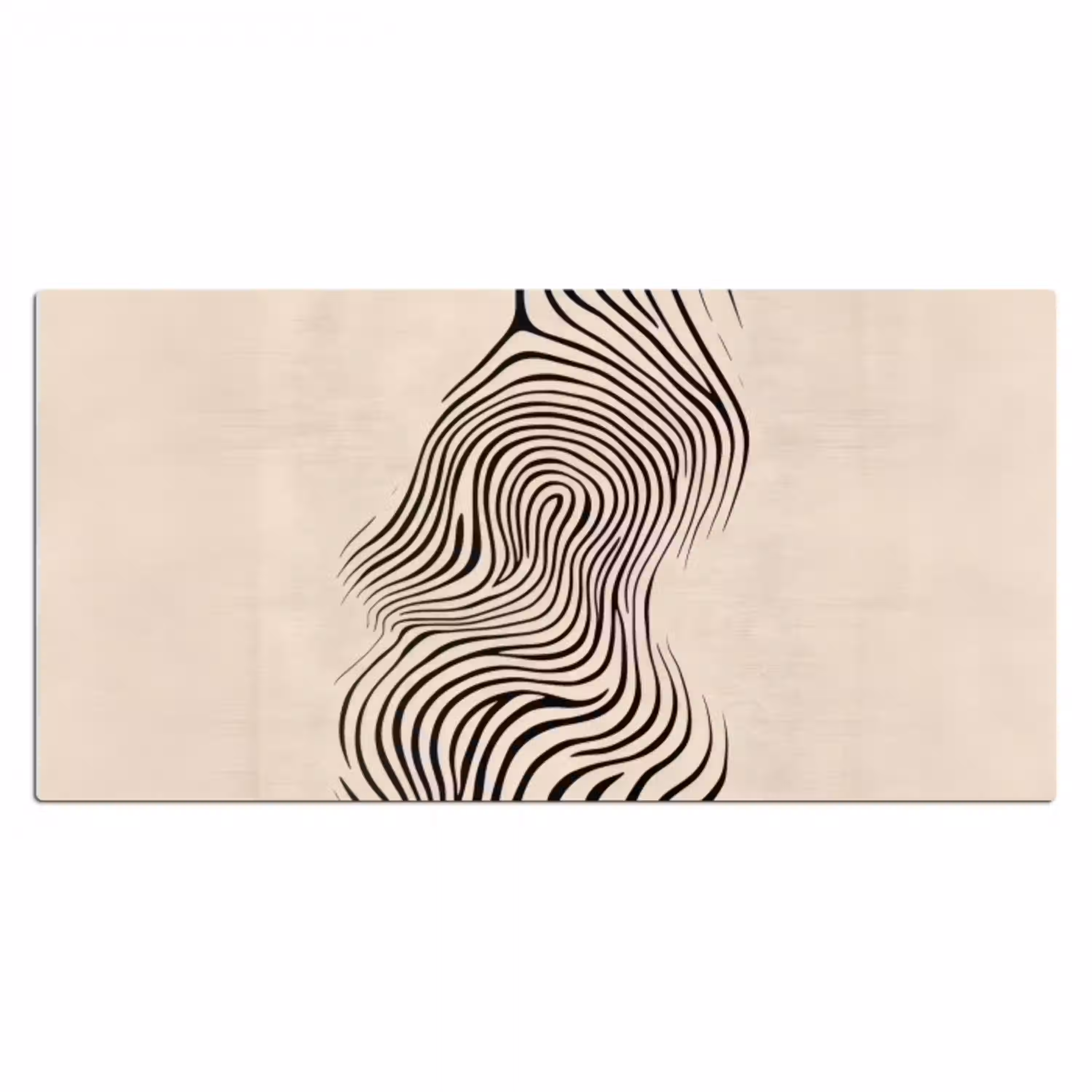 Lijnen - Abstract - Golvend - Zwart Muismat XXL klein -3d_leeg