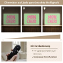 Mon cheri - Groen - Roze Light Box met batterij (Wandlamp) middel -USP_dimbaarDE