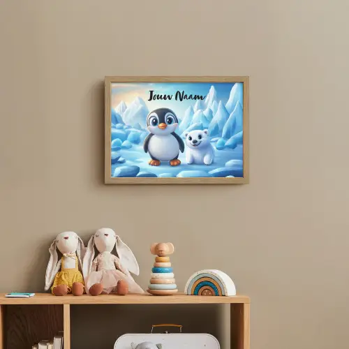 Pinguïn - IJsbeer - IJs - Sneeuw Light Box met batterij (Wandlamp kind) middel -sfeer2_kind