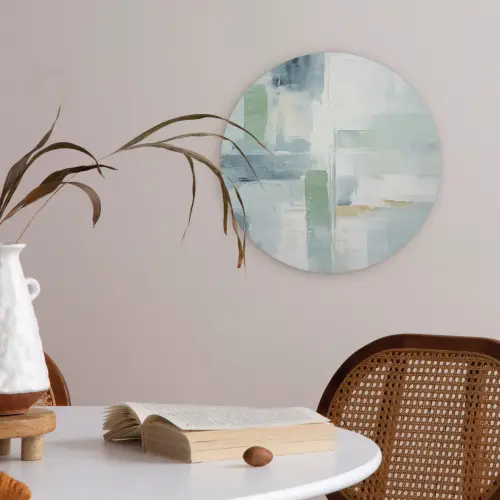 Verf - Moderne kunst - Abstract - Grijs Akoestische PET Vilt - Rond klein -sfeer3