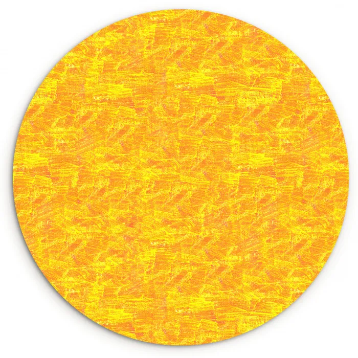Verf - Texturen - Kwasten - geel Wandcirkel kunststof plaat 5mm dik klein 188 -3d