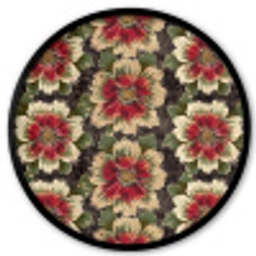 Bloemen - Klassiek - Patroon - Rood Fotolijst rond zonder passe partout klein 856 -3d