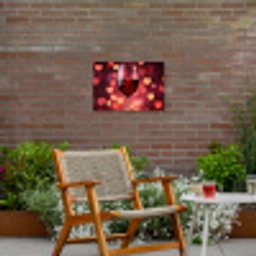 Rood - Wijn - Hartjes Tuinposter op houten frame 2 cm dik klein -sfeer3