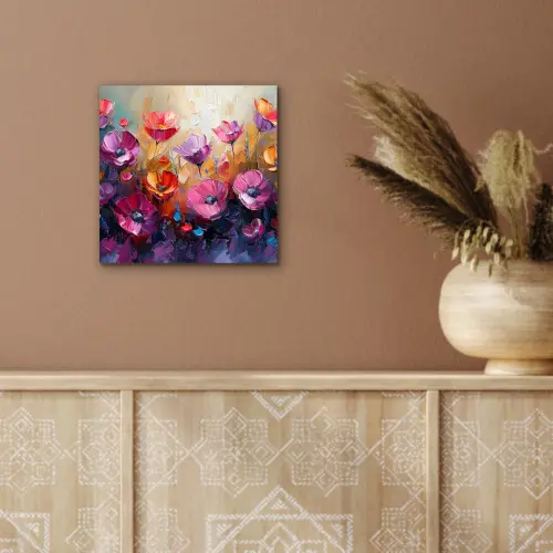 Bloemen - Botanisch - Kunst - Roze - Natuur aluminium wit klein -sfeer4