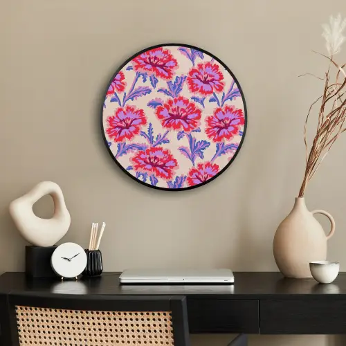 Bloemen - Patroon - Meerkleurig Fotolijst rond zonder passe partout klein 856 -sfeer1