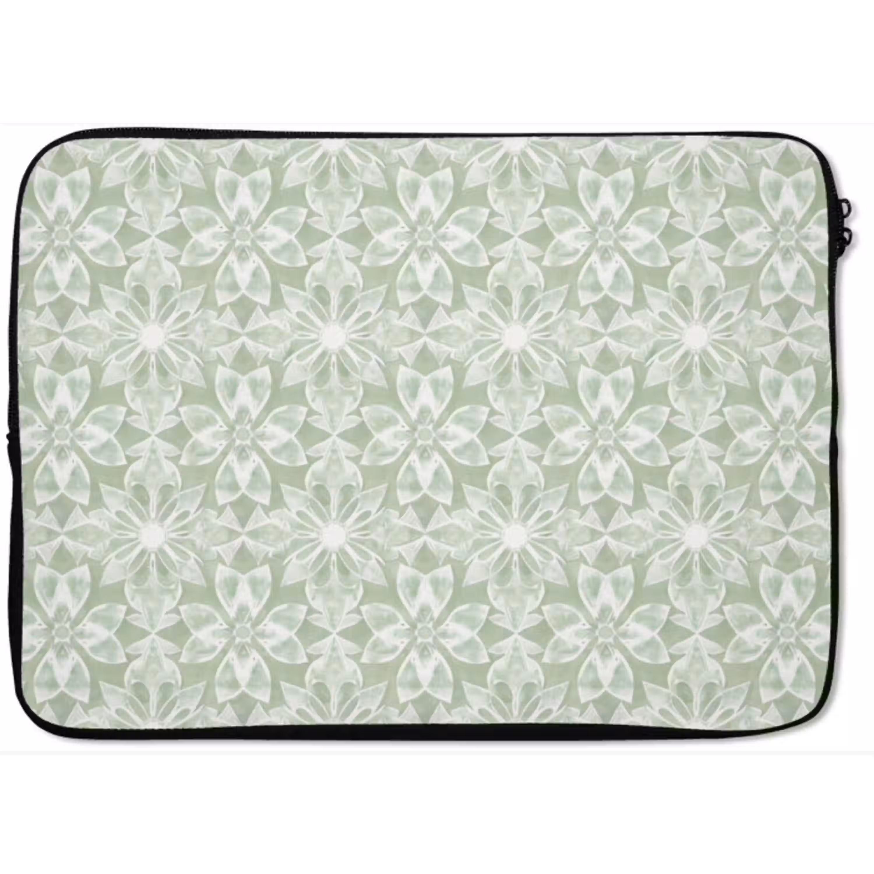 Saliegroen - Symmetrisch - Mandala - Ornament - Patroon laptophoes neopreen klein 279 -zkaufland3dotto