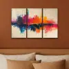 Kleurrijk - Abstract - Verflook - Modern Canvas - Meerluiken 3 luik klein -sfeer2