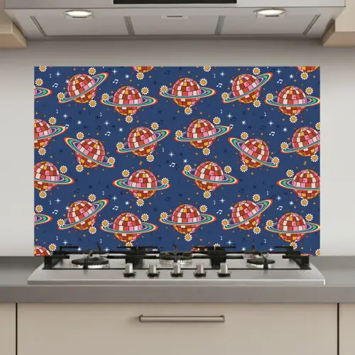 Disco - Blauw - Patroon keuken achterwand spatscherm klein 900 -3d_website