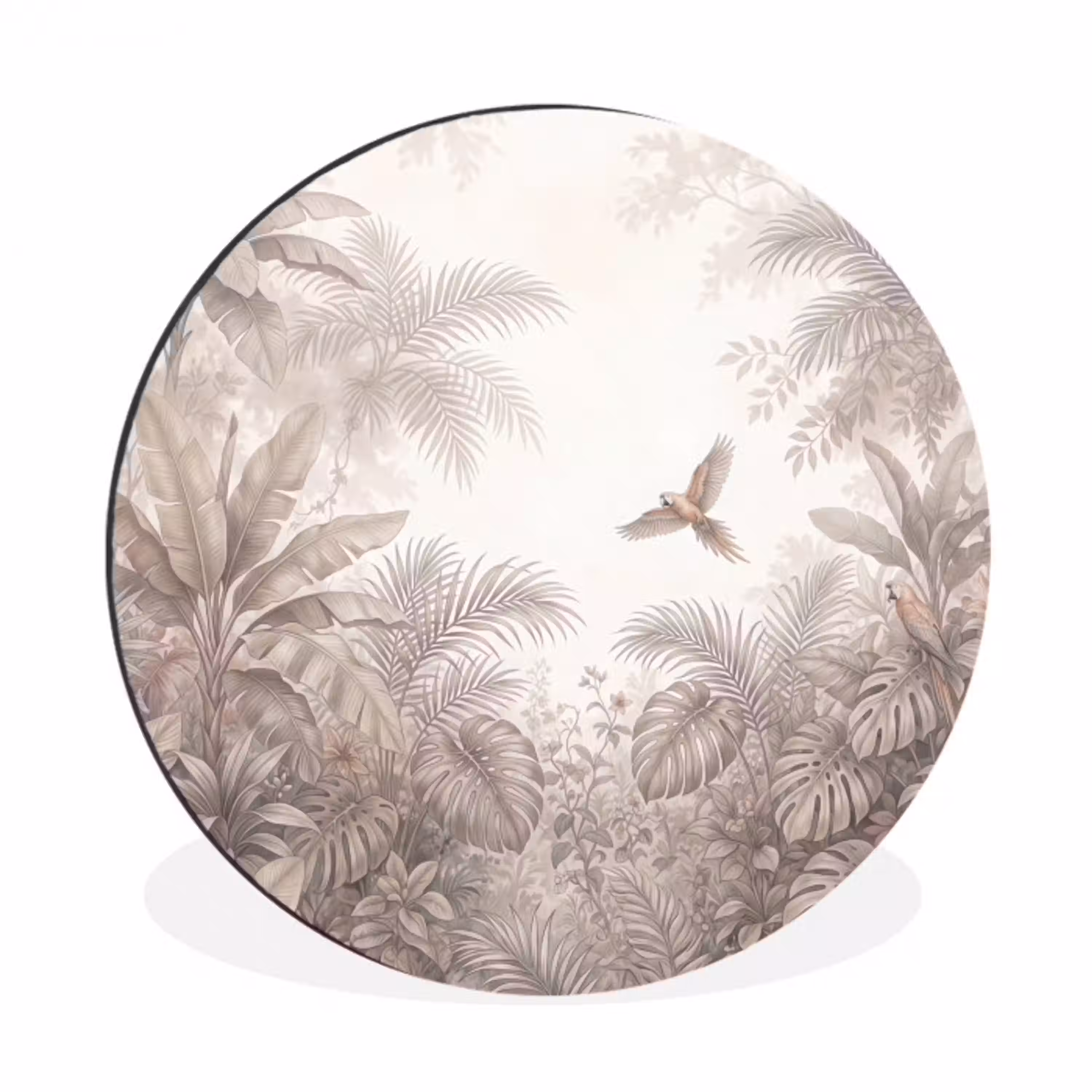 Papagaai - Jungle - Tropisch Wandcirkel aluminium klein -3d