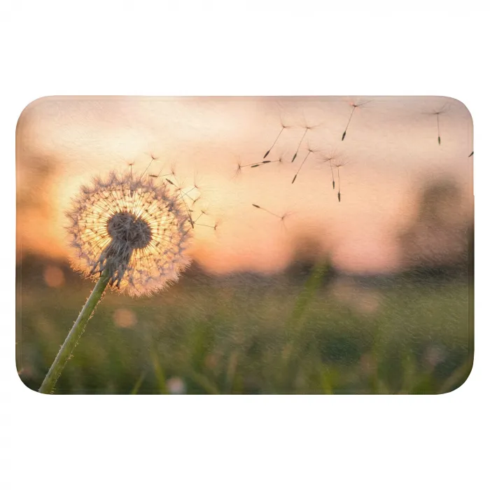 Paardenbloem - Zonsondergang - Veld Badmat klein -3d