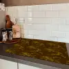 Bruin - Bloemen - Goud Inductie beschermer vinyl 3mm klein 276 -sfeer3