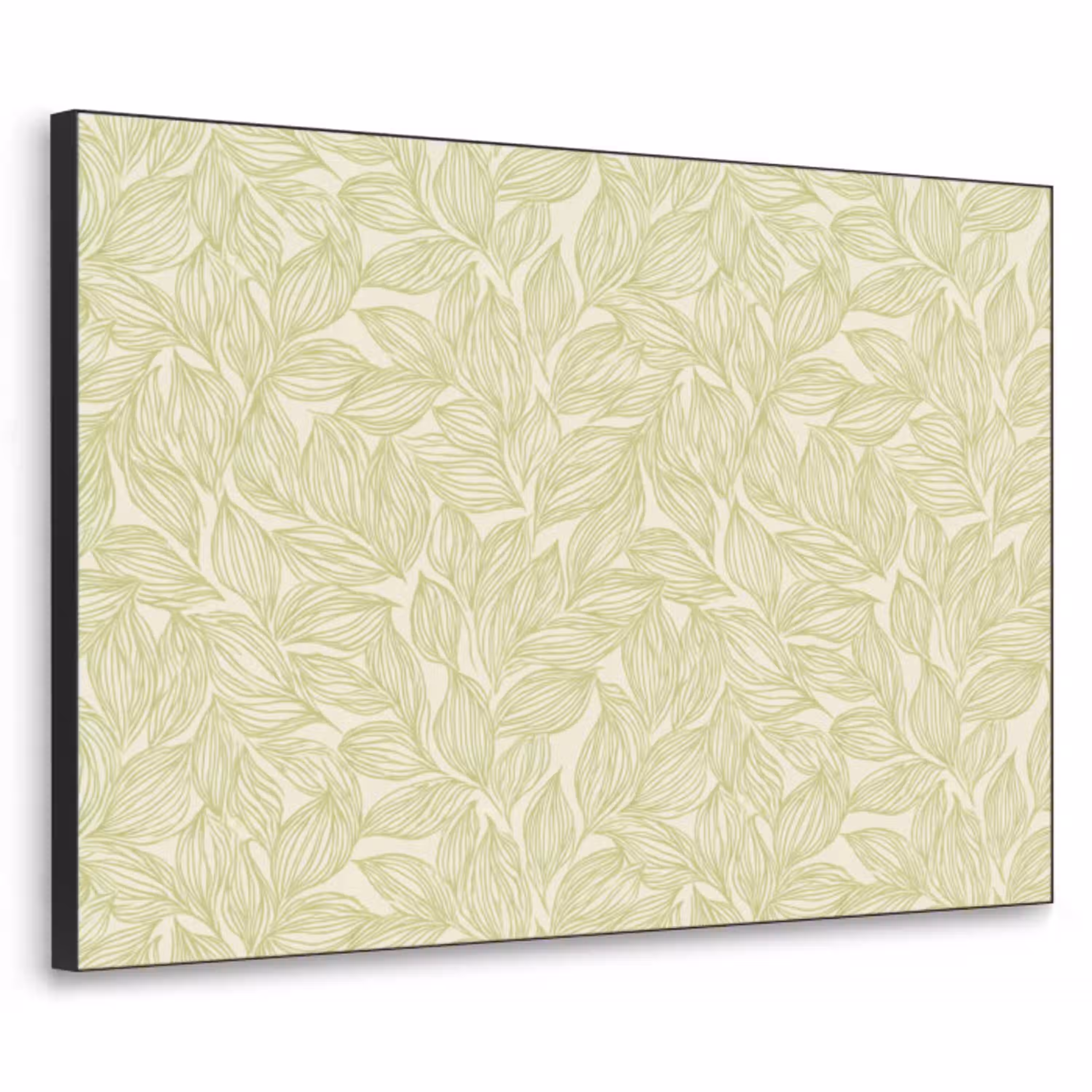 Saliegroen - Botanisch - Bladeren - Handgetekend - Patroon Textielframe zwart klein 947 -3d