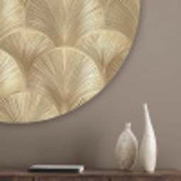 Patroon - Waaier -  Goud Akoestische PET Vilt - Rond klein 838 -sfeer5_closeup