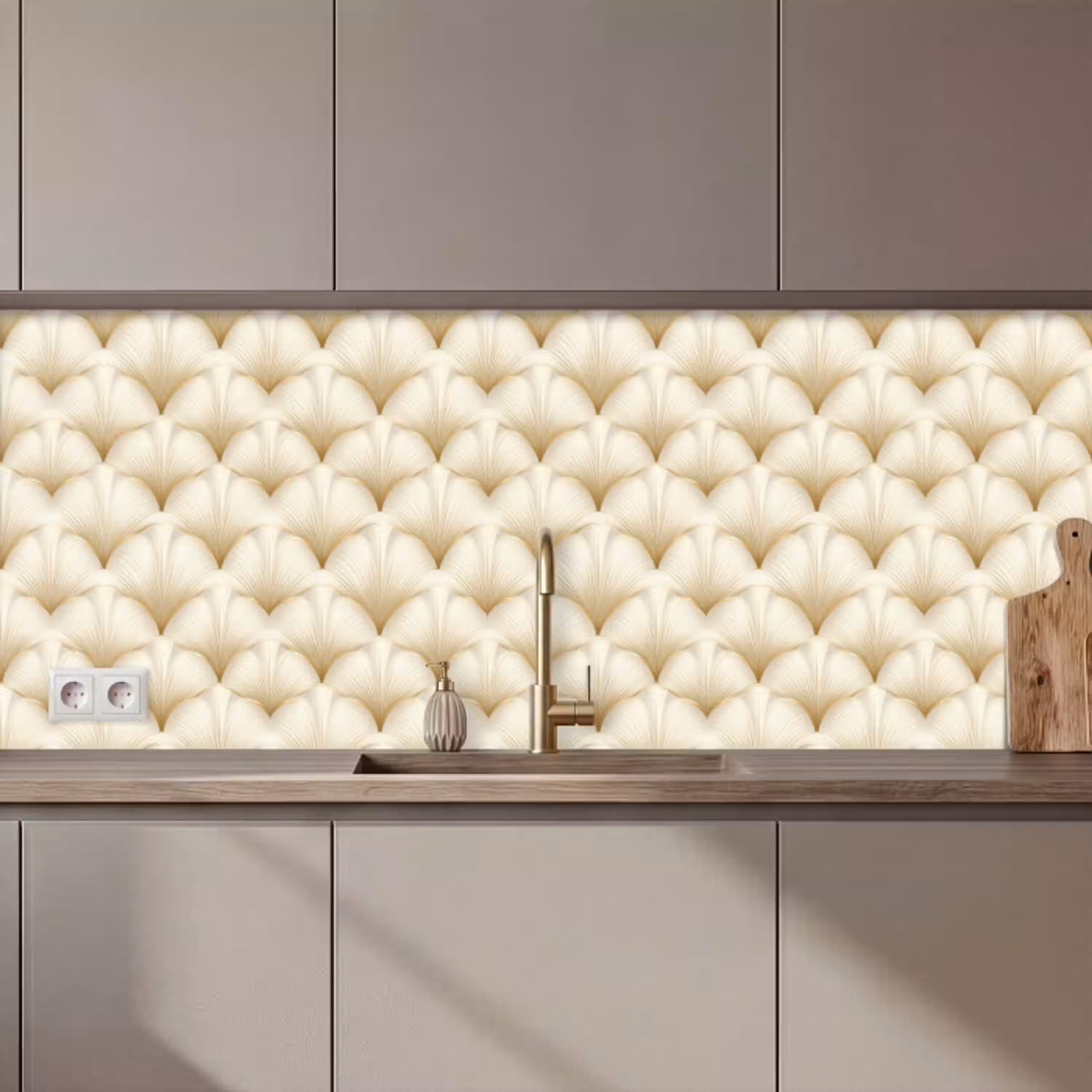 Waaier - Motief -  Goud keuken achterwand 2 middel 871 zz_3dshopping