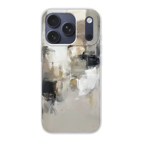 Kleurenpalet - Penseelstreken - Beige - Nevelig Telefoonhoesje iPhone 17 Pro klein -3d