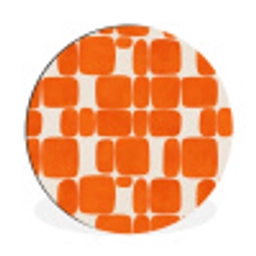 Patroon - Retro - Oranje Wandcirkel aluminium klein 190 -3d