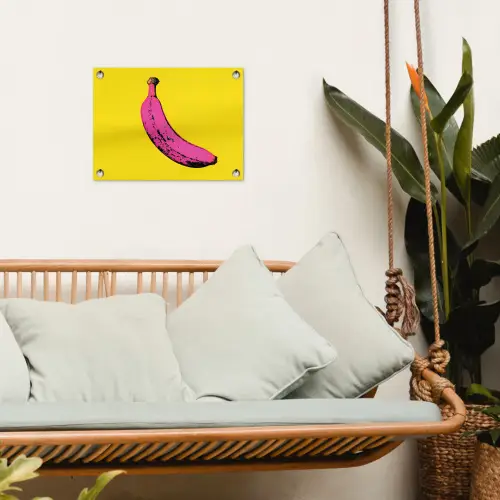 Banaan - Grafisch - Geel tuinposter los doek klein -sfeer7
