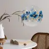 Bloemen - Blauw - Abstract Wandcirkel behangsticker klein -sfeer3