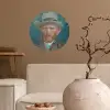 Zelfportret 1887 - Schilderij van Vincent van Gogh Wandcirkel behangsticker klein -sfeer1