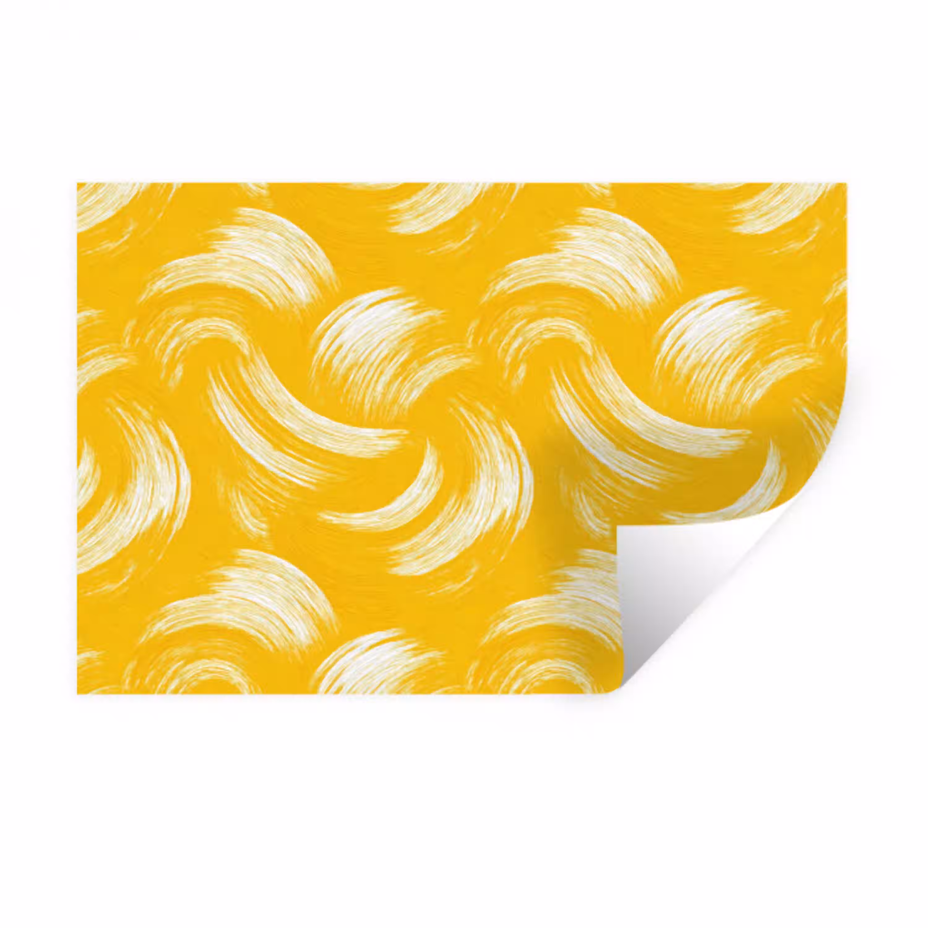 Verfstreken - Abstract - Dynamisch - Geel Muursticker klein 286 -3d