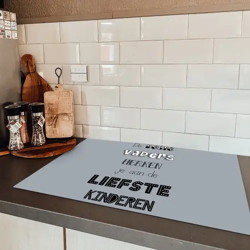 Vaderdag geschenk - Vader - Spreuken - De beste vaders - Quote Inductie beschermer vinyl 3mm klein -sfeer3