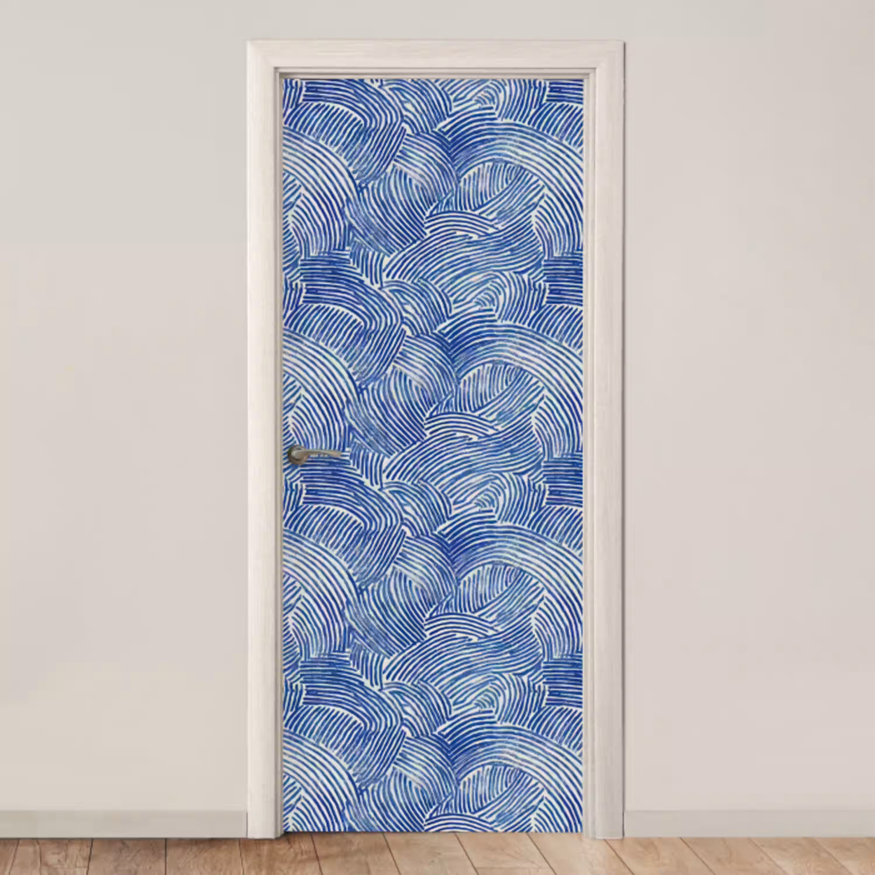 Modern - Abstract - Blauw deurposter klein 289 -3d_beige