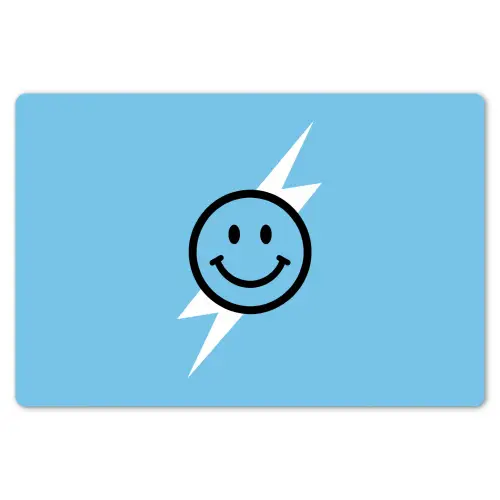 Smiley - Blauw - Bliksem Placemat vinyl groot -zzsfeer1_Kitchenyeah-website
