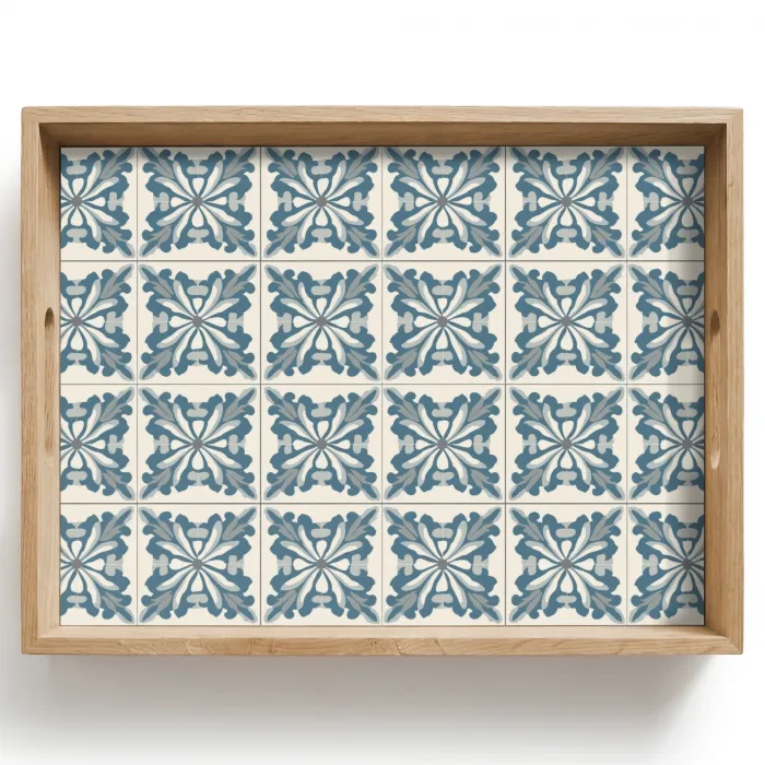 Dessin - Tegel - Blauw Dienblad Rechthoek middel 911 -z3d_shopping