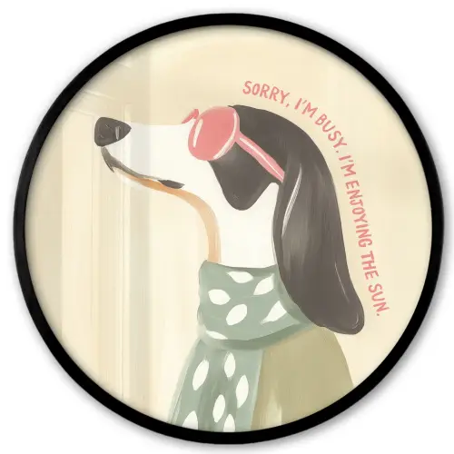 Quote - Hond - Zonnebril Fotolijst rond zonder passe partout klein -3d